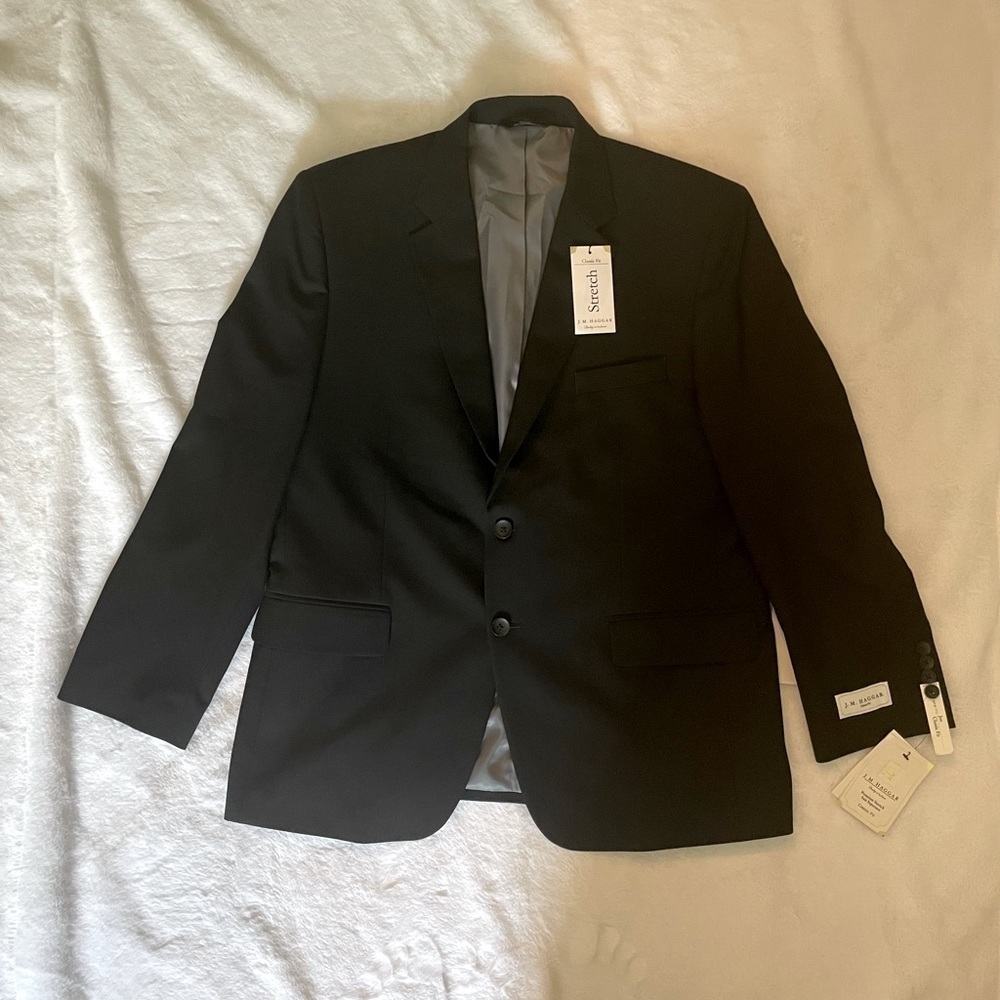 𝅺nwt men’s J.M. Haggar blazer color black size 42 short